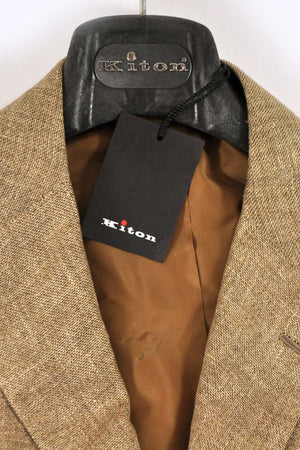 Kiton Sportcoat Cashmere Linen Brown Gray Hanger