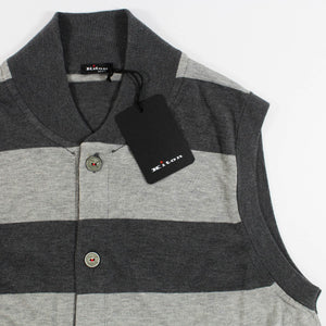 Kiton Cardigan Gray Stripes 