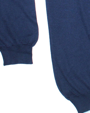 Kiton Sweater Dark Blue EU 68 / 8XL Cashmere Silk Quarter Zip Pullover REDUCED - SALE