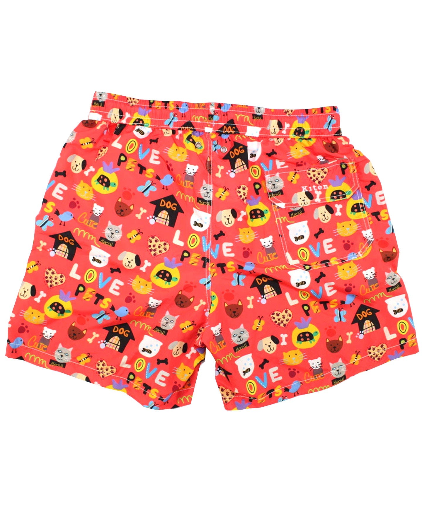 Kiton Swim Shorts S Pink Love Novelty - Men Swimwear