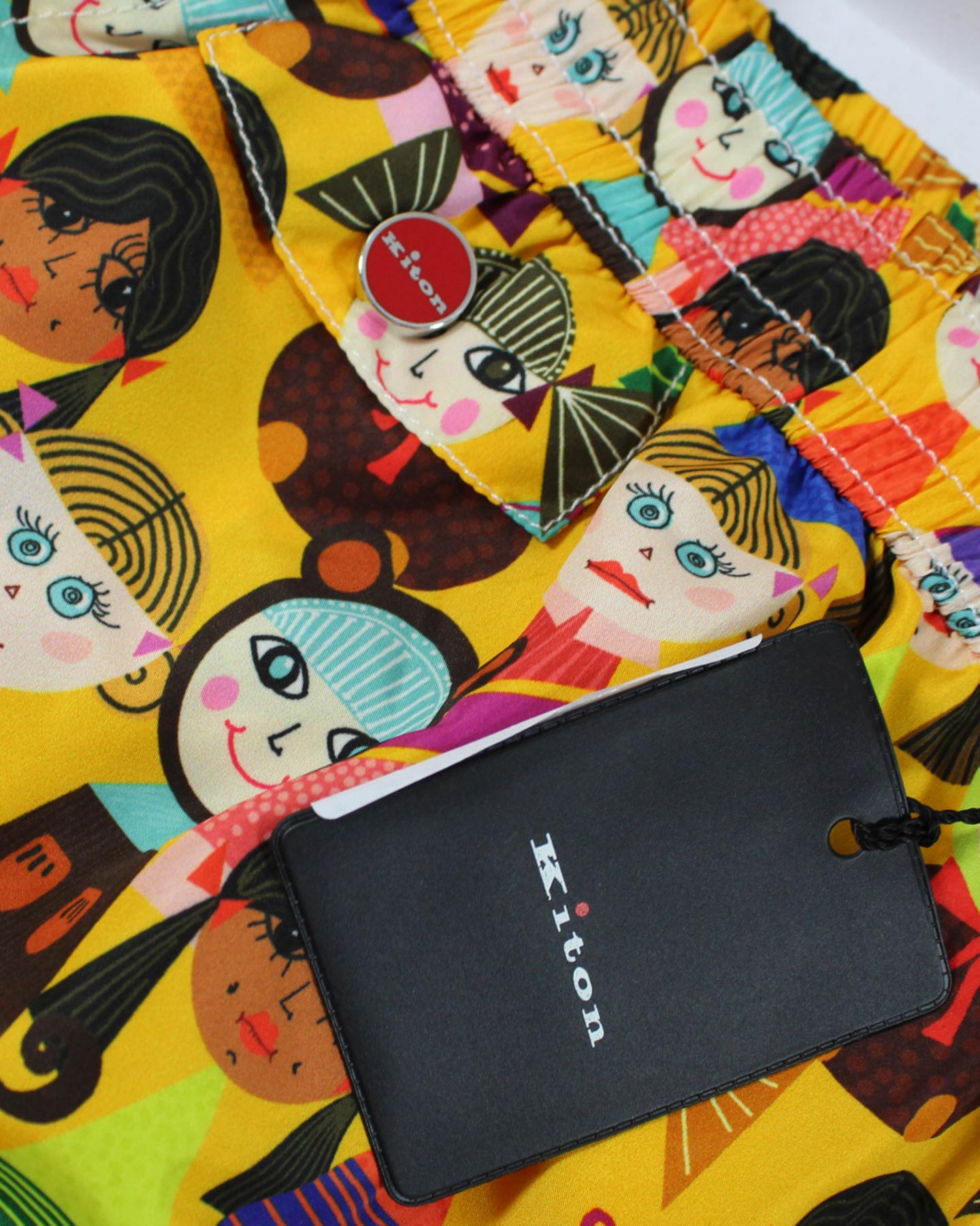 Kiton Swim Shorts Orange Novelty - Men Swimwear