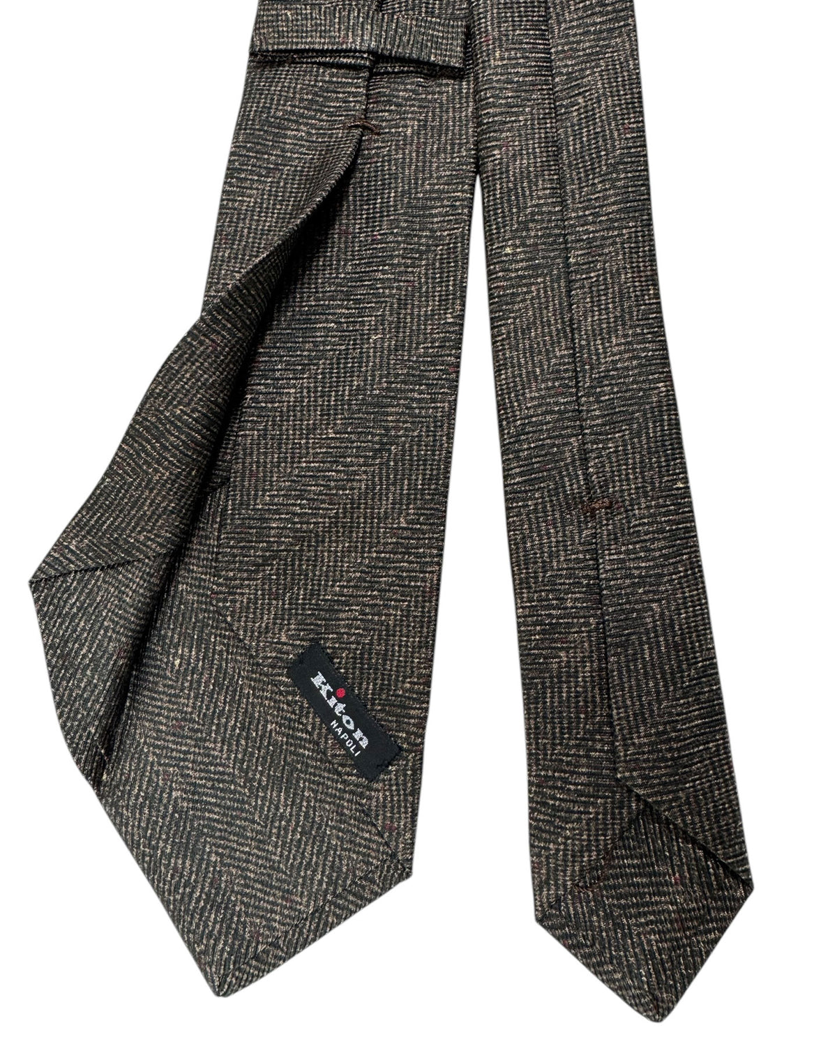 Kiton Sevenfold Tie Brown Design