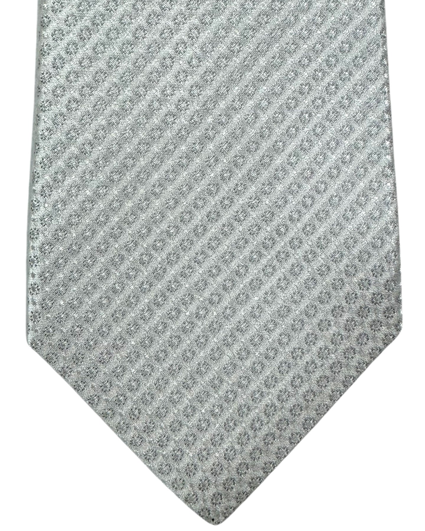 Kiton Sevenfold Tie Silver Design