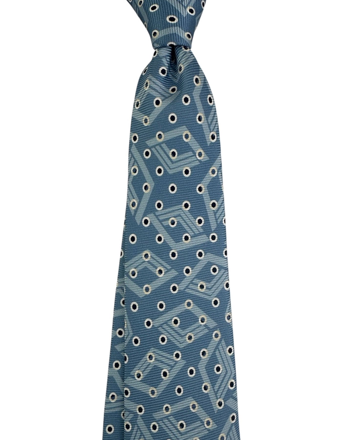 Kiton Sevenfold Tie Blue Dots Geometric