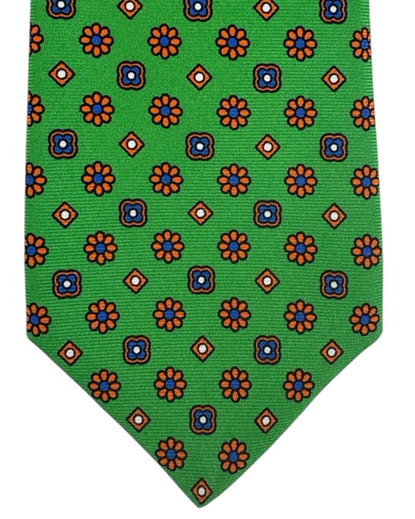 Kiton Sevenfold Tie Green Design