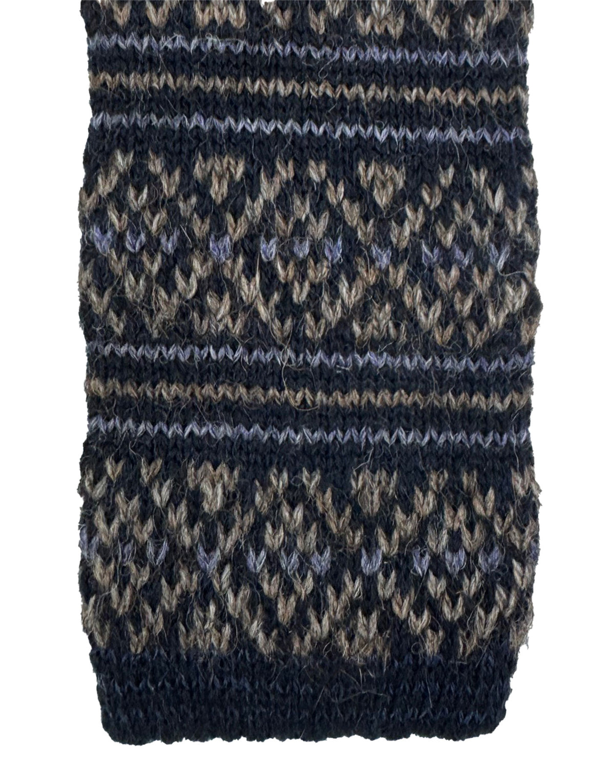 Kiton Cashmere Square End Knitted Tie Dark Blue Stripes