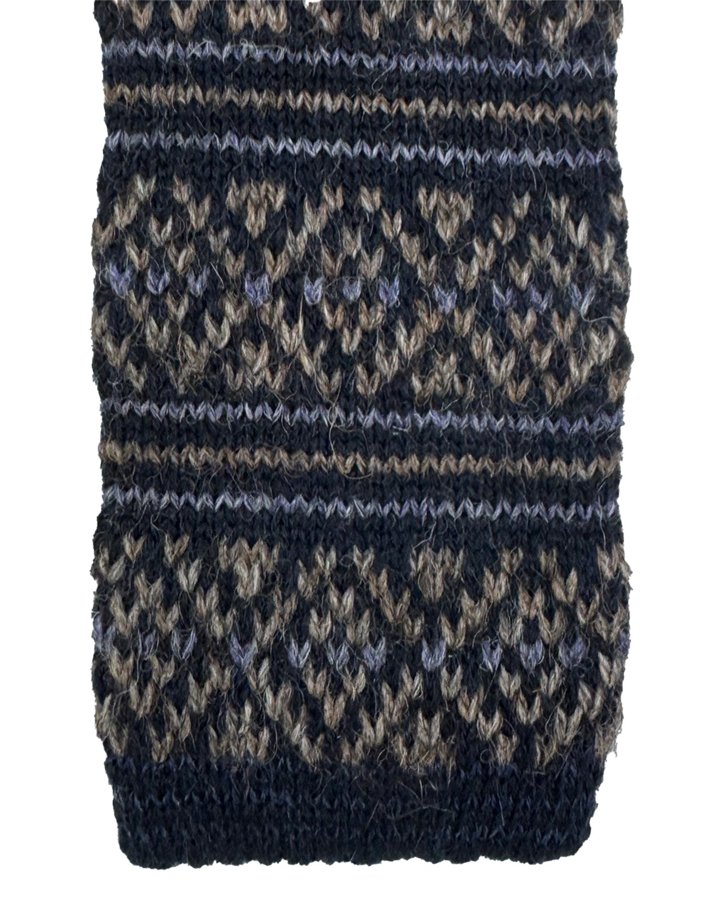 Kiton Cashmere Square End Knitted Tie Dark Blue Stripes