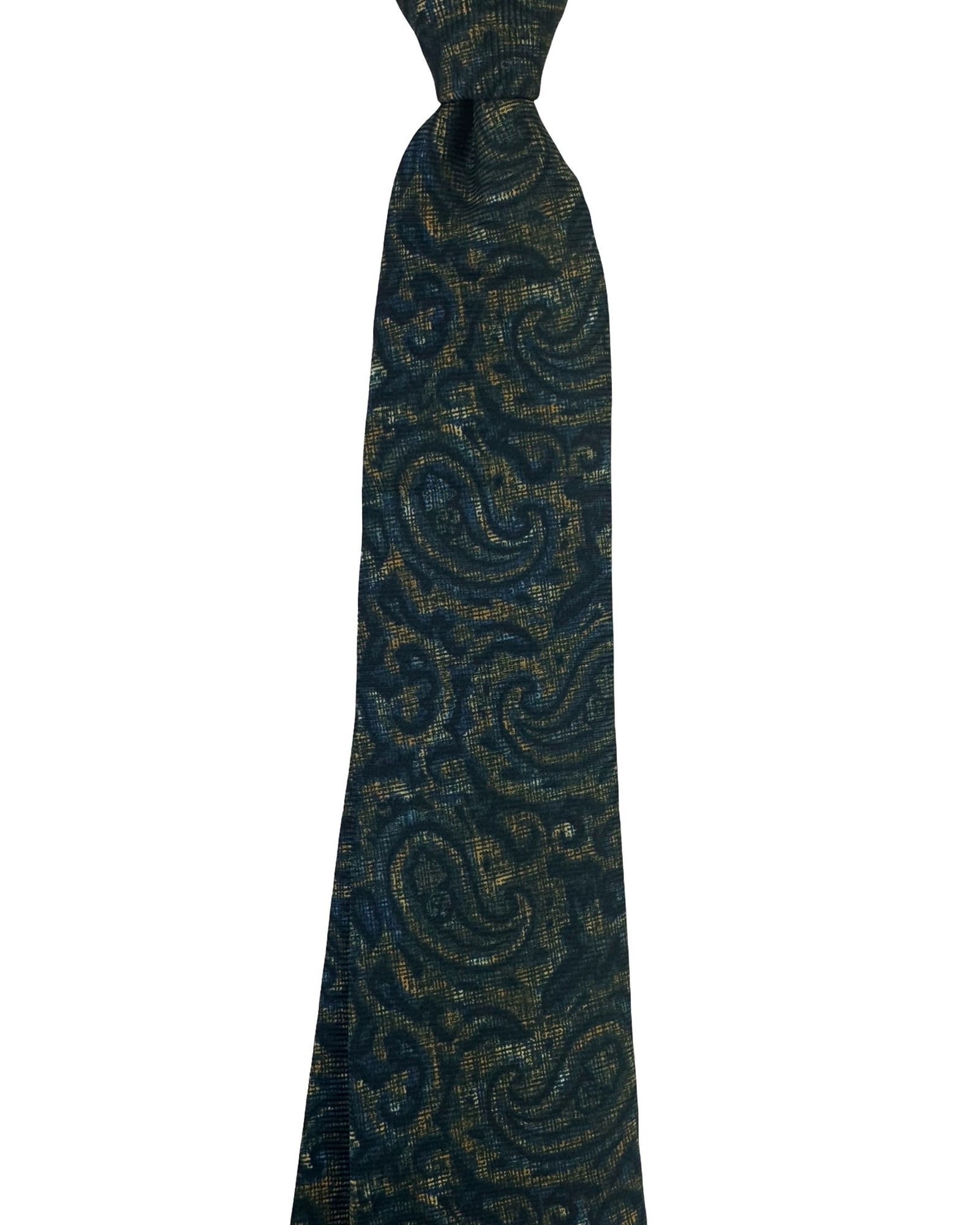 Kiton Tie Dark Green Paisley - Sevenfold