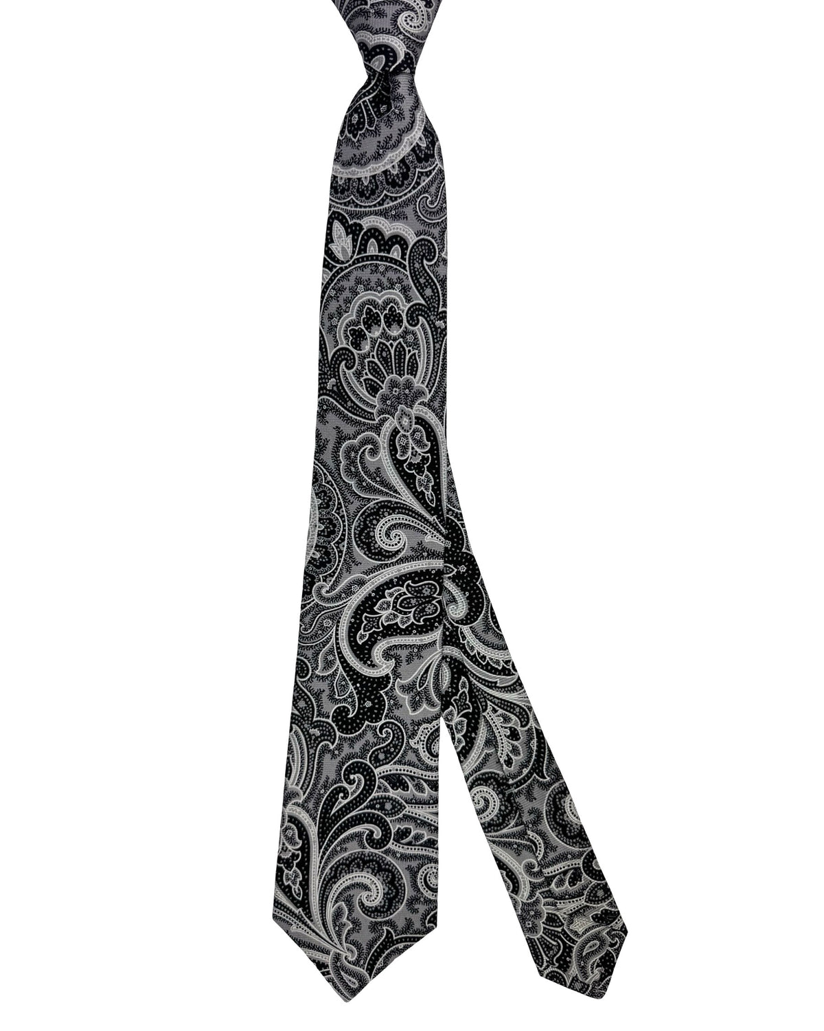 Kiton Sevenfold Tie Gray Ornamental