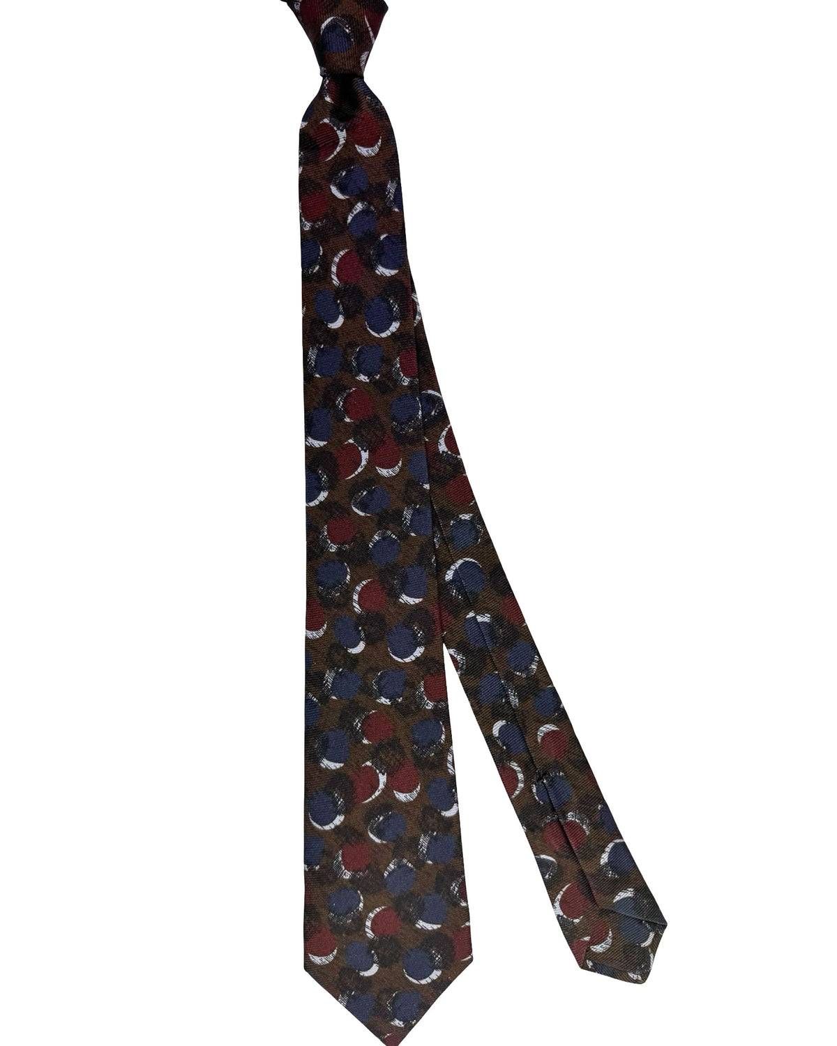 Kiton Sevenfold Tie Brown Dark Dotted Design