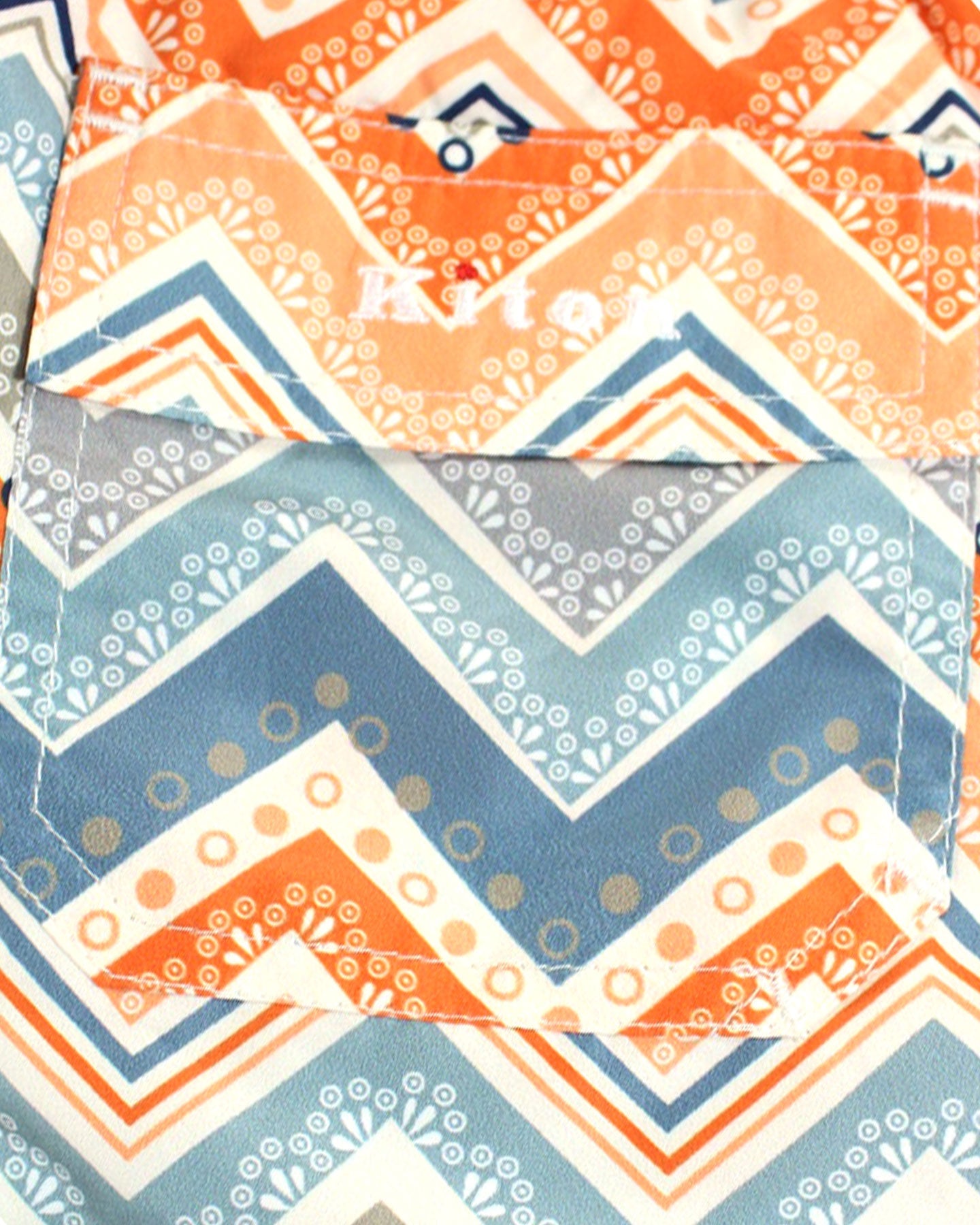 Kiton Youth Swim Shorts 10 Blue Orange Zig Zag