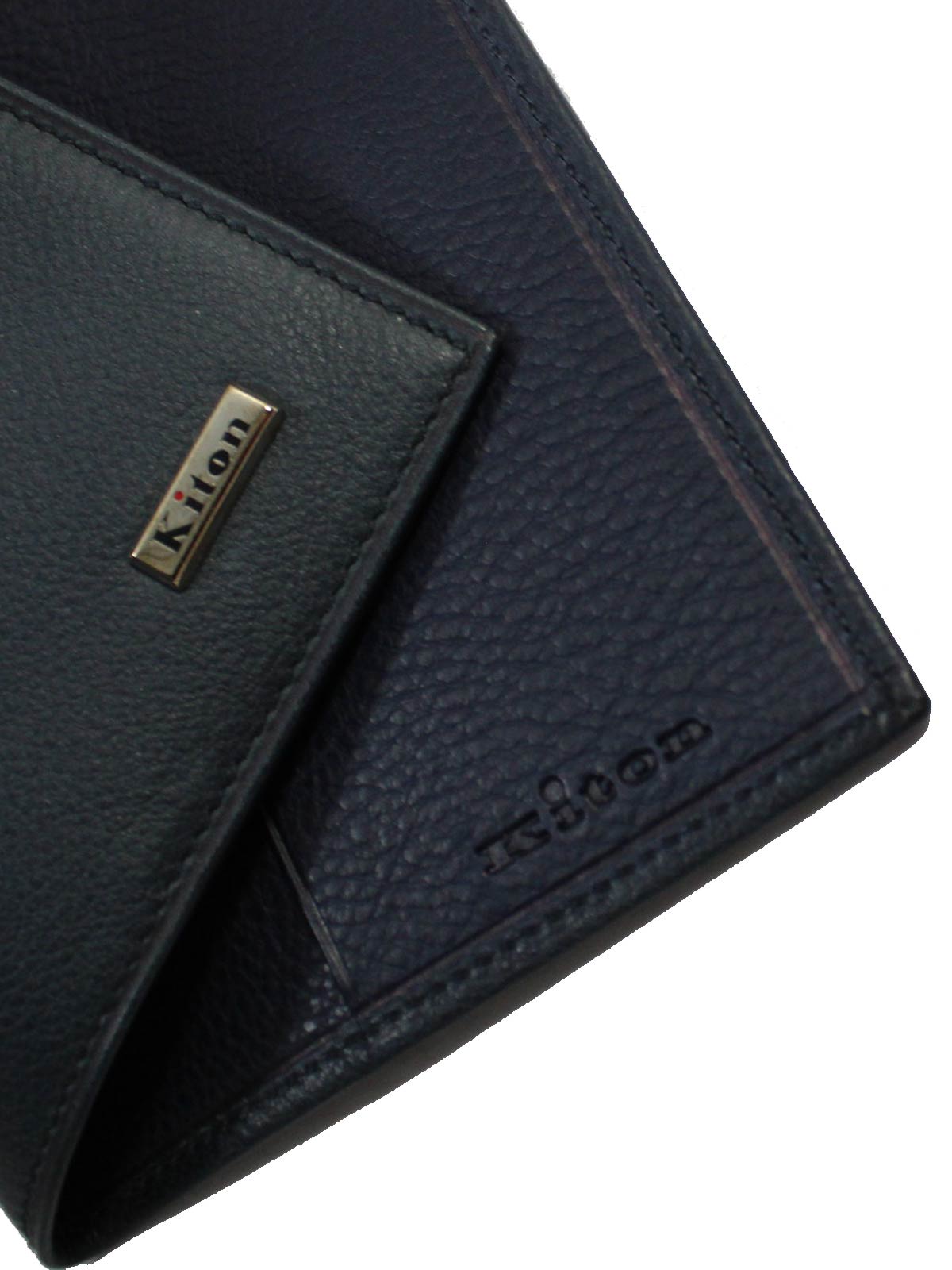 Kiton Leather Passport Holder - Dark Blue SALE