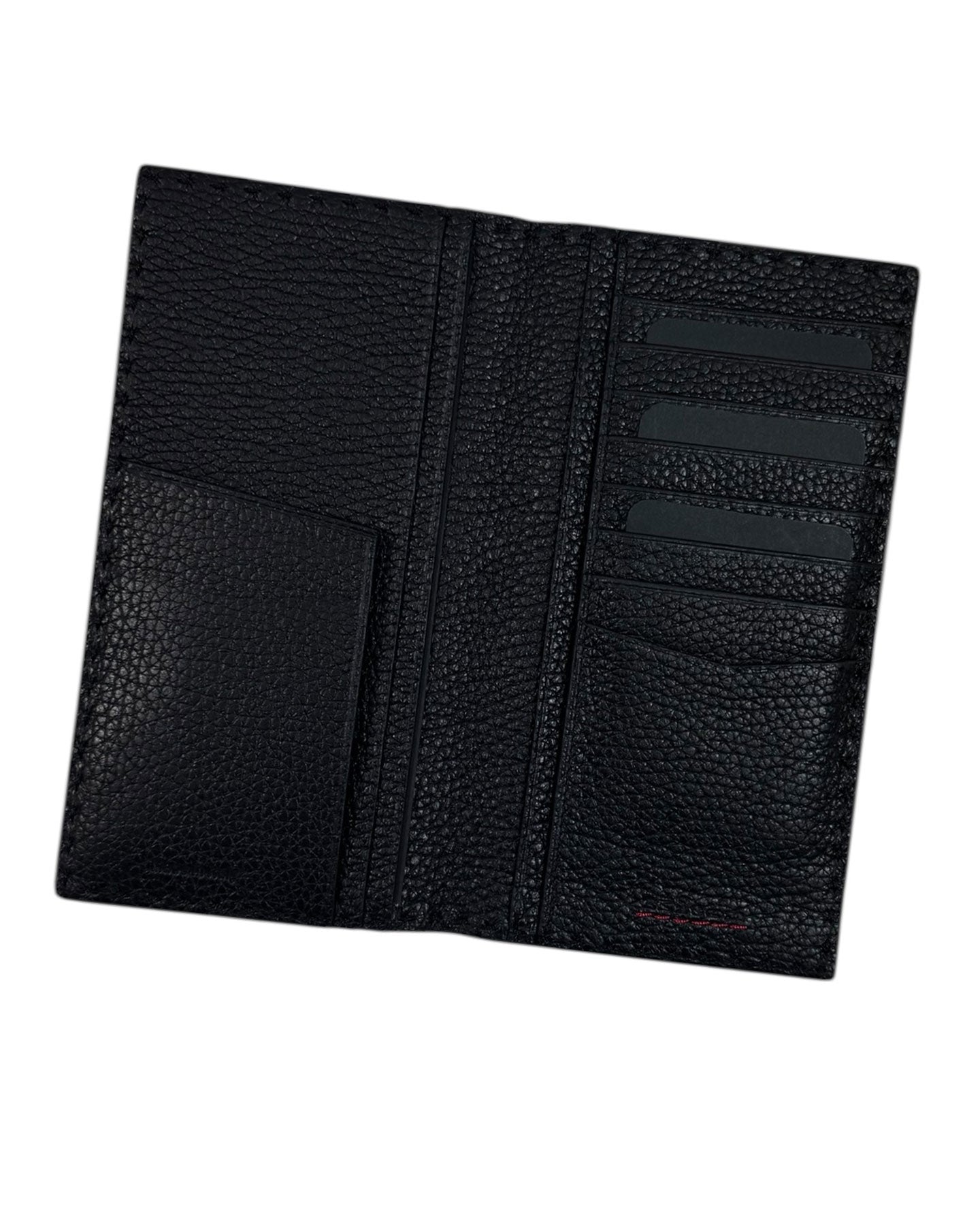 Kiton Wallet Large Black Grain Leather Men Wallet