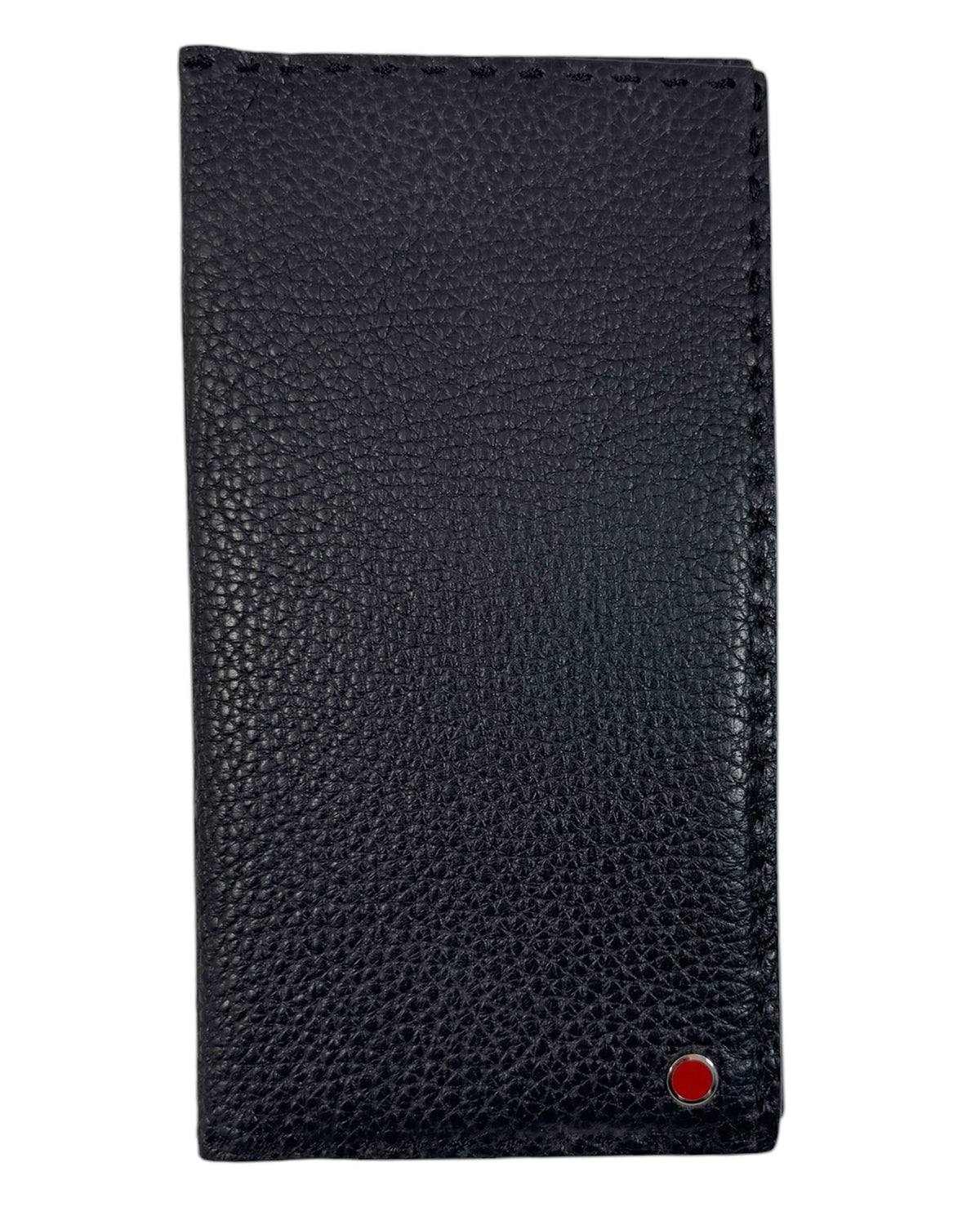 Kiton Wallet Large Black Grain Leather Men Wallet