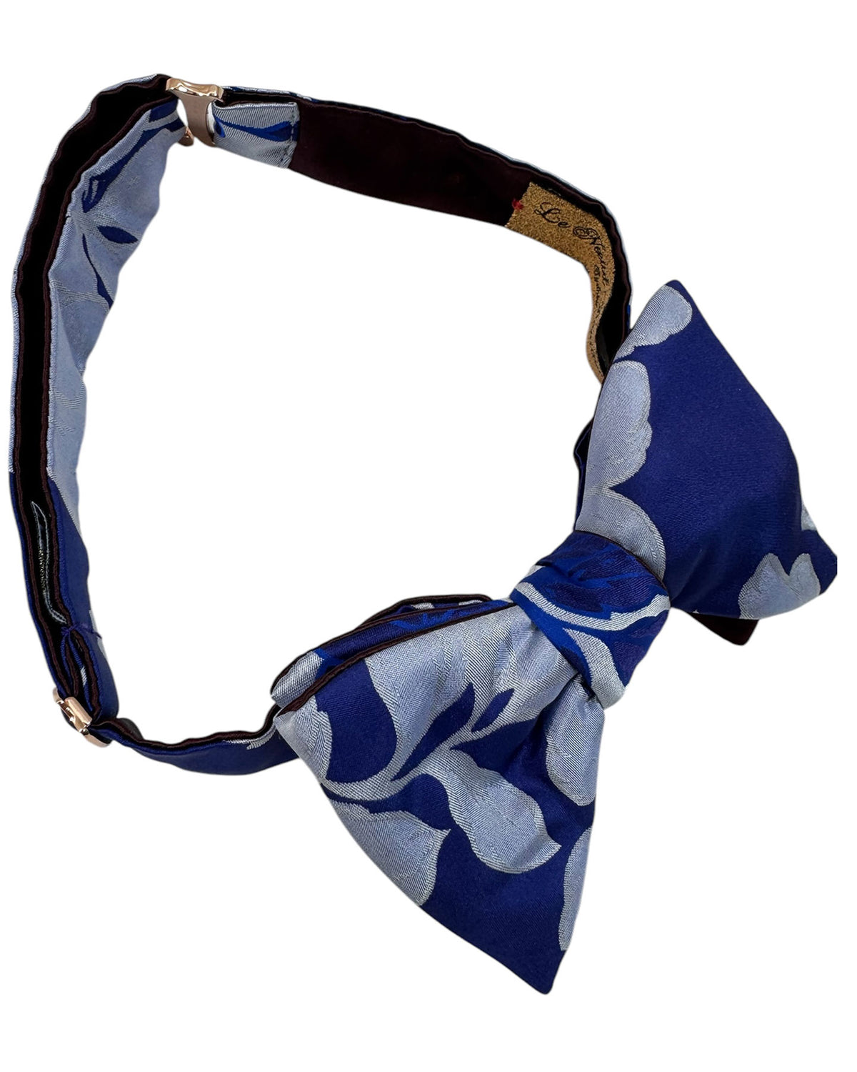 Le Noeud Papillon Bow Tie Royal Blue Floral 