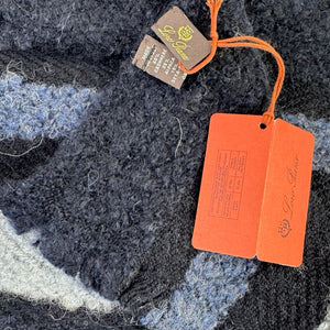 Loro Piana Scarf Gray Striped Design - Luxury Cashmere Alpaca Shawl SALE