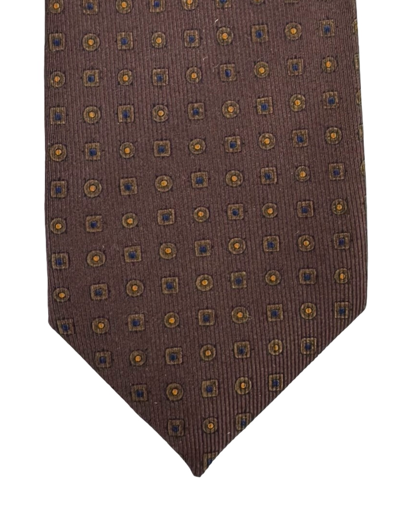 E. Marinella Silk Tie Brown Geometric