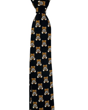 Moschino Skinny Tie Black Toy Bear Design SALE