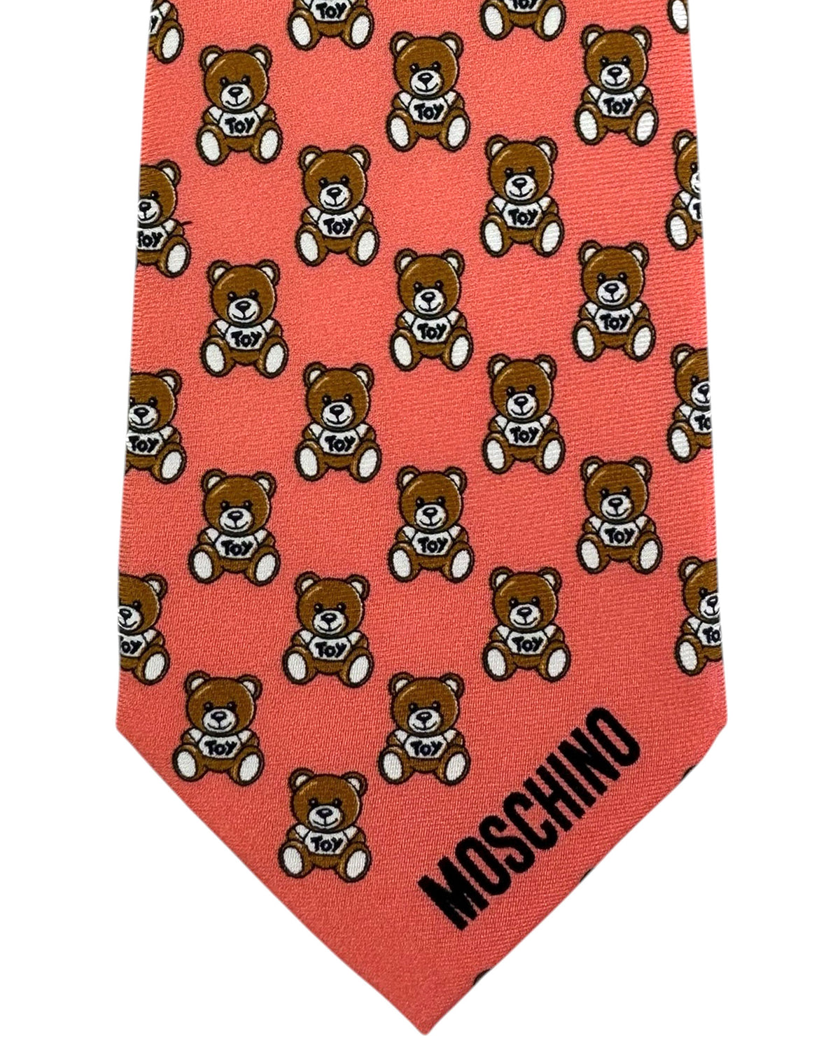 Moschino Silk Tie Peach Teddy Bear