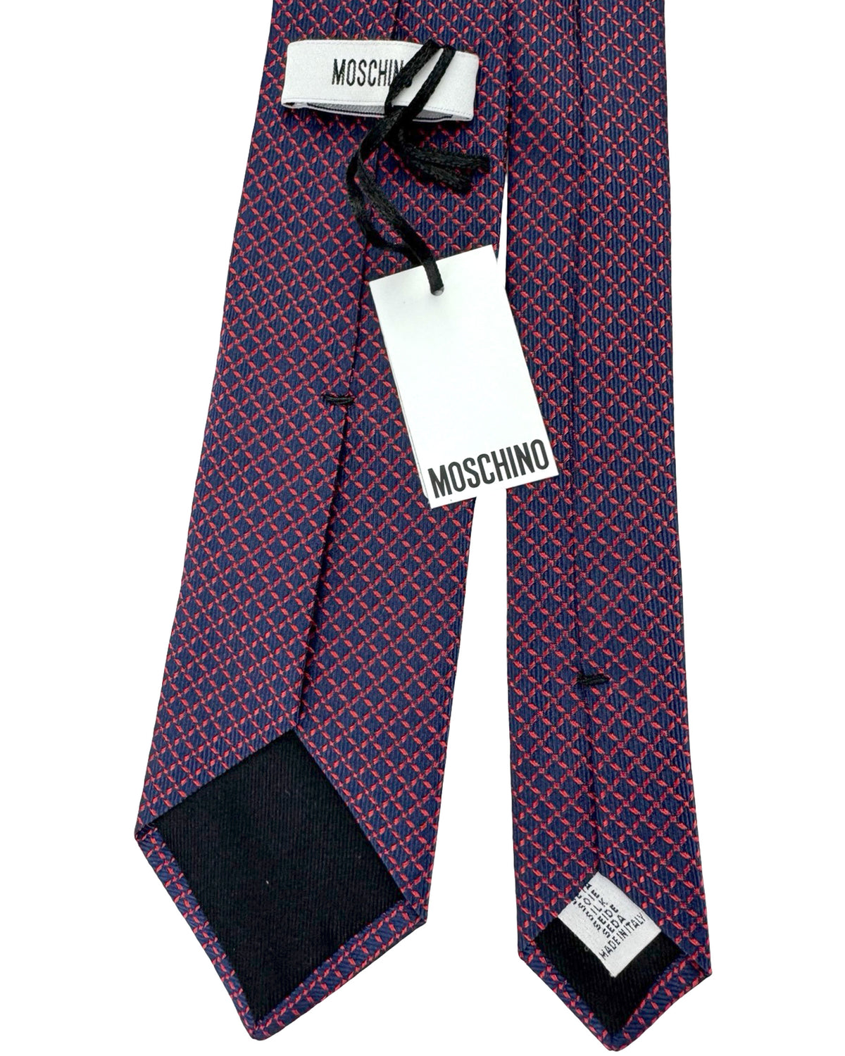 Moschino Silk Tie Navy Red Design
