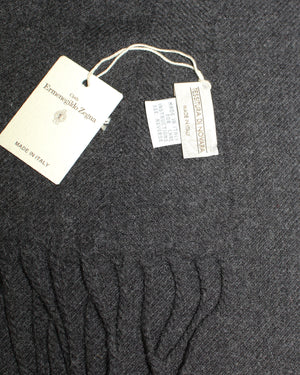 Tessitura Di Novara Cashmere Throw Blanket Dark Gray - Zegna Fabrics SALE