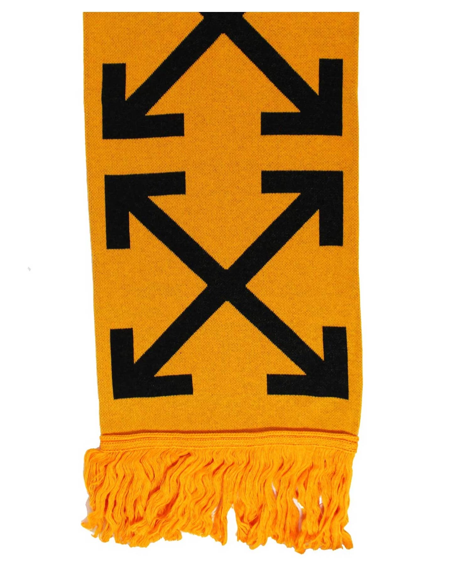 Off-White Scarf Orange Black Logo Design - Luxury Designer Shawl SALE