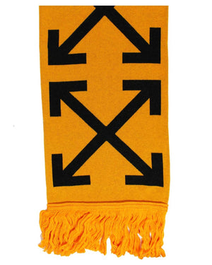 Off-White Scarf Orange Black Logo Design - Luxury