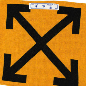 Off-White Scarf Orange Black Logo Design - Luxury Designer Shawl FINAL SALE