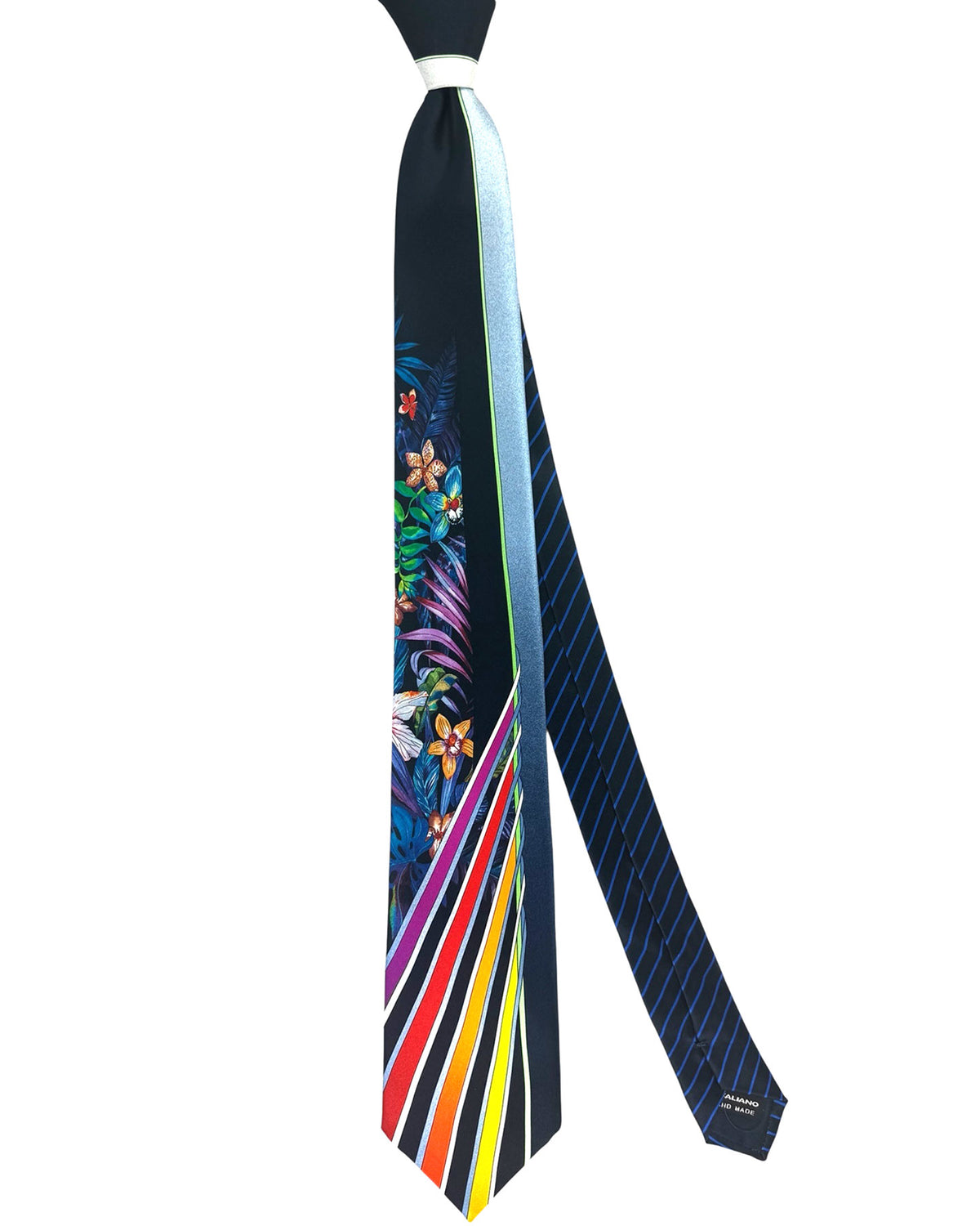 Vitaliano Pancaldi Silk Tie Dark Blue Floral