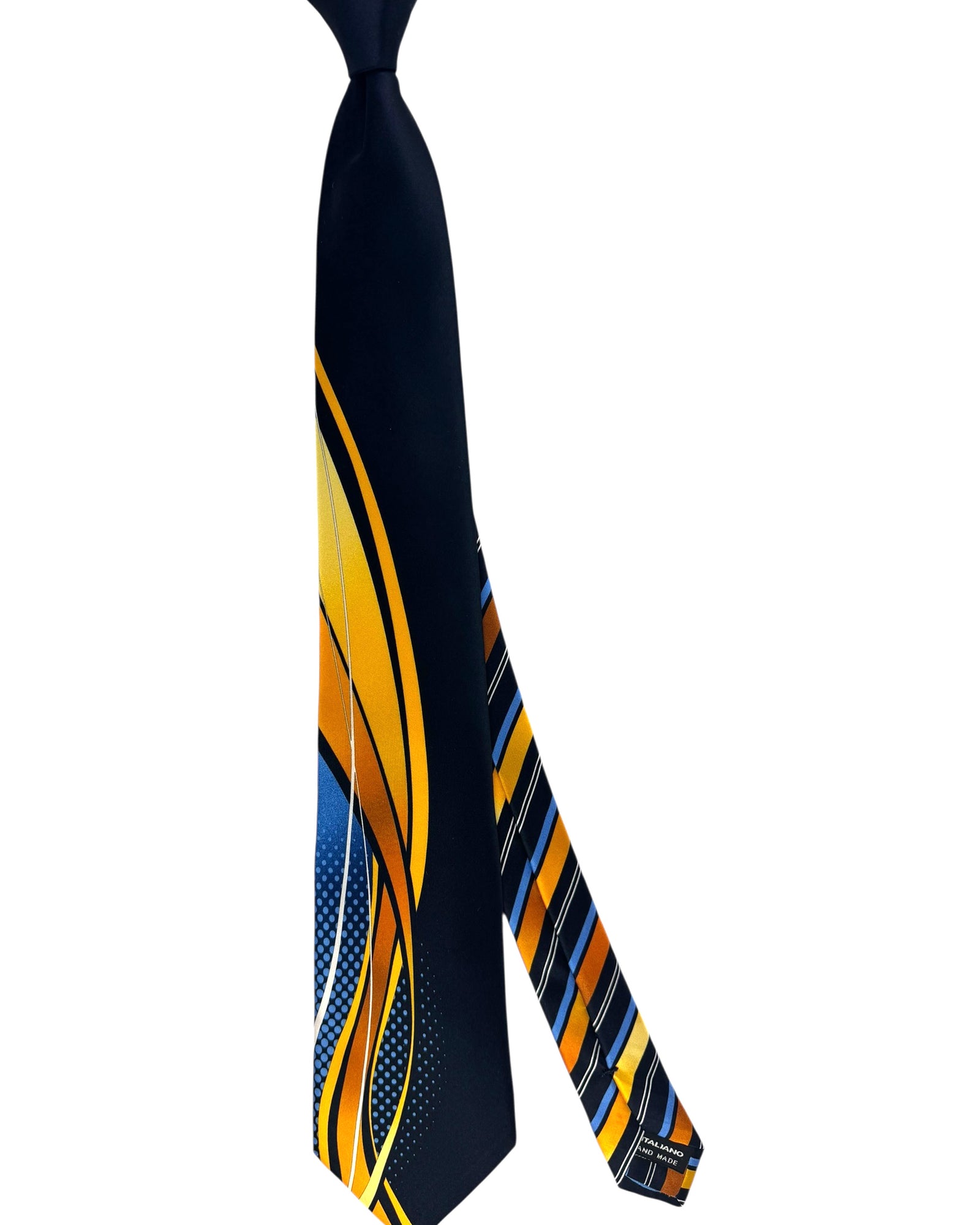 Vitaliano Pancaldi Silk Tie Swirly Stripes