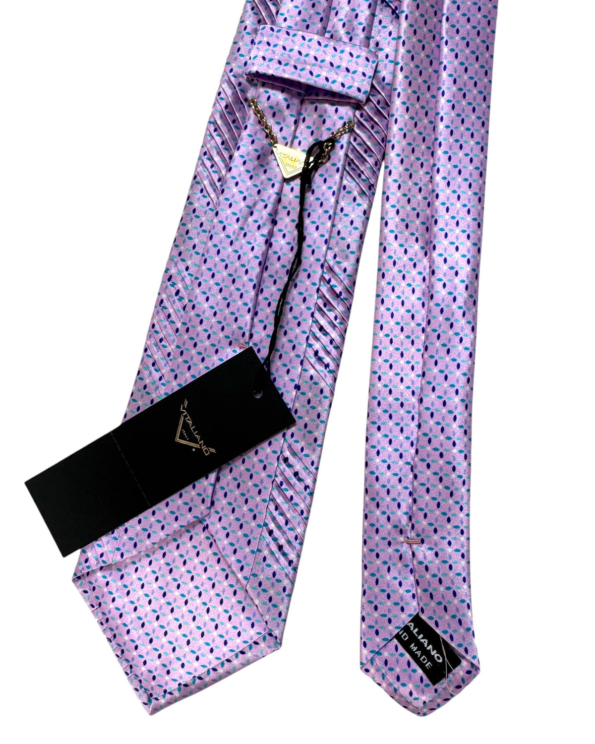 Pancaldi Pleated Silk Tie Pink Design
