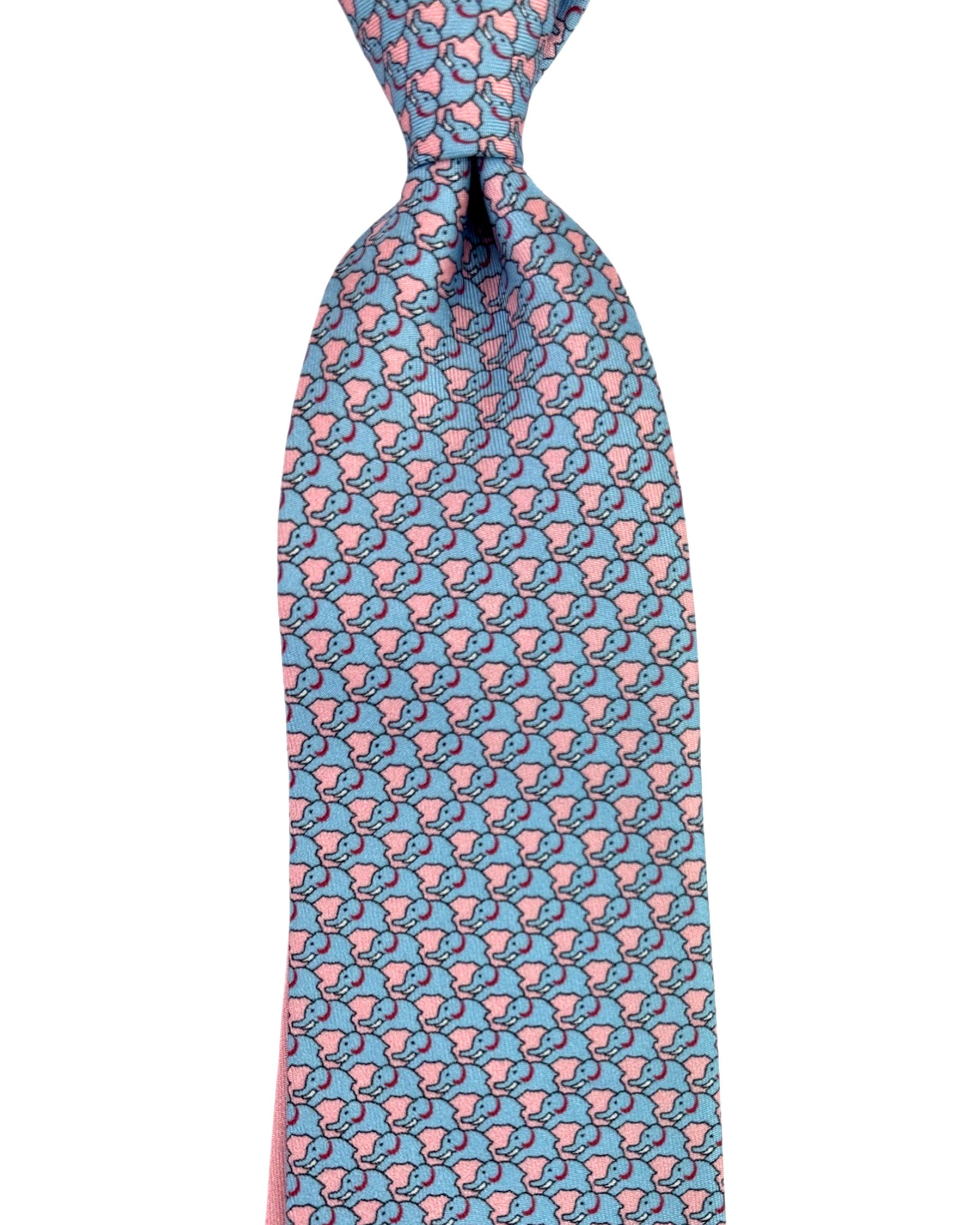 Thomas Pink Tie Blue Pink Elephant Novelty