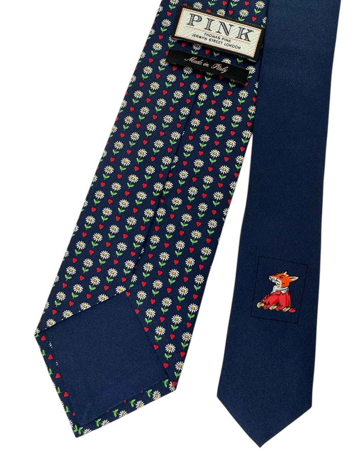 Thomas Pink Tie Navy Mini Flowers - Novelty Design