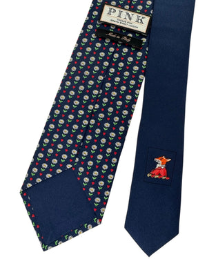 Thomas Pink Tie Navy Mini Flowers - Novelty Design