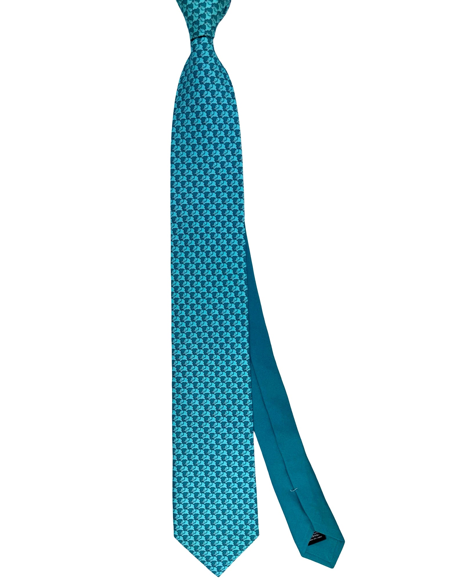Thomas Pink Novelty Tie Aqua Elephant