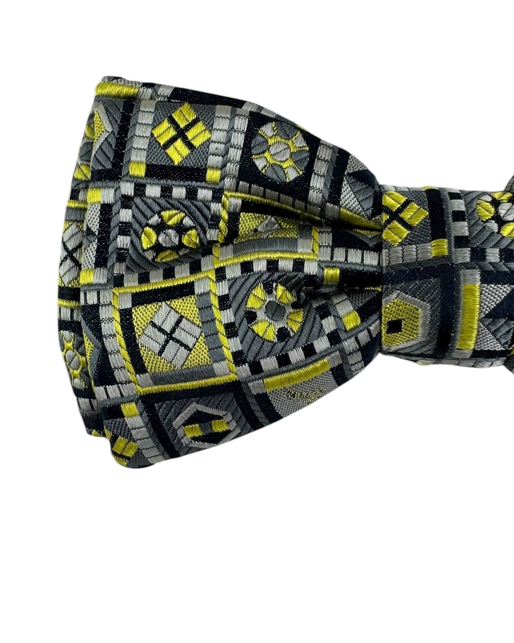 Emilio Pucci Silk Bow Tie Gray Black - Pre-Tied Bowtie