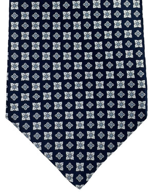 Stefano Ricci Tie Midnight Blue Grey Geometric