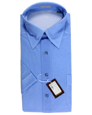 Stefano Ricci Short Sleeve Shirt Royal Blue S - SALE