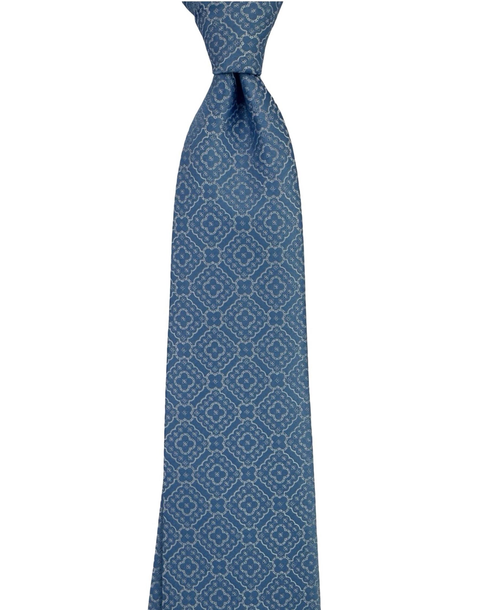 Stefano Ricci Tie Blue Silver Lattice Pattern