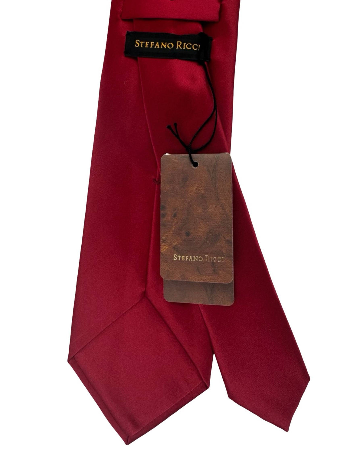 Stefano Ricci Silk Tie Solid Bordeaux