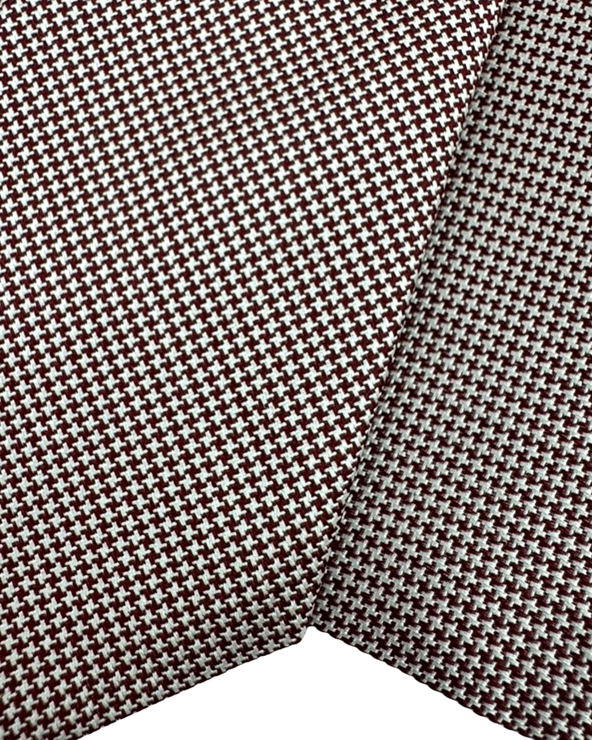 Stefano Ricci Tie Maroon Silver Micro Houndstooth - Luxury Collection