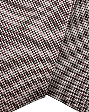 Stefano Ricci Tie Maroon Silver Micro Houndstooth - Luxury Collection