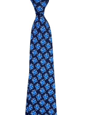 Sartorio Napoli Silk Tie Royal Blue Navy Flowers