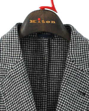 Sartorio Unlined Sport Coat EUR 58/ US 48 Gray Black Houndstooth - Sartorial SALE