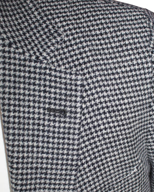Sartorio Unlined Sport Coat EUR 58/ US 48 Gray Black Houndstooth - Sartorial SALE