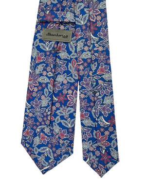 Sartorio Tie Blue Dust Pink Purple Floral - Sartorial Tailoring