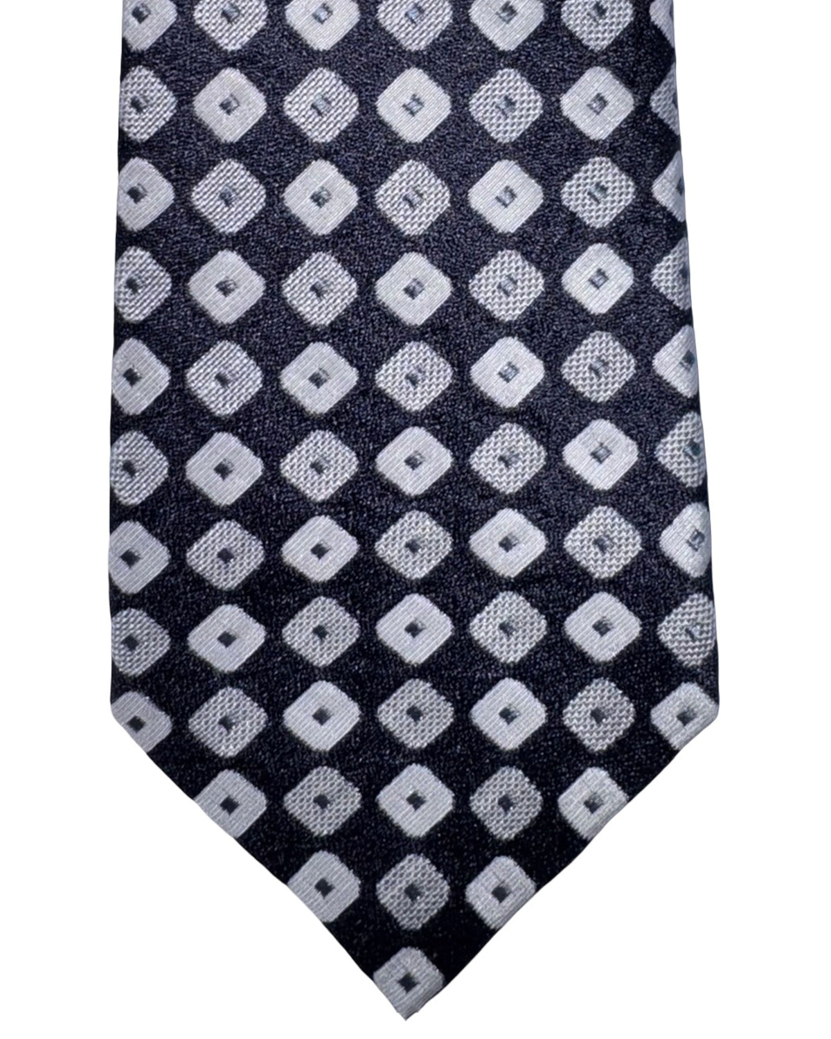 Sartorio Tie Navy Gray Geometric - Sartorial
