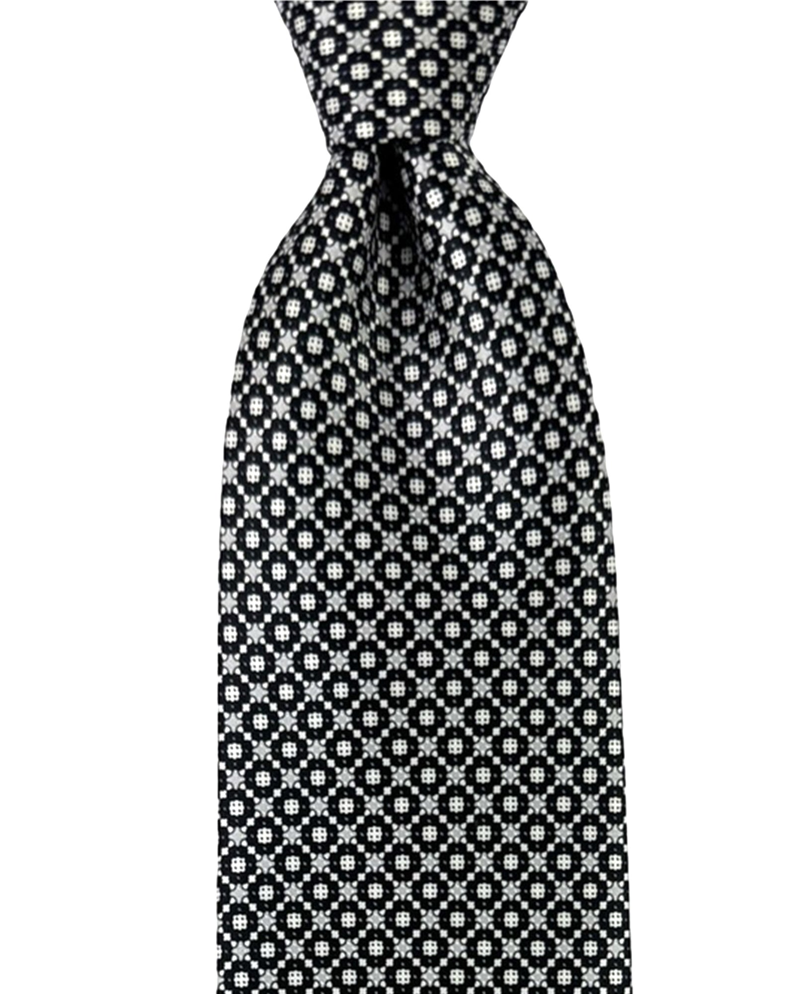 Stefano Ricci Silk Tie Black Gray Silver