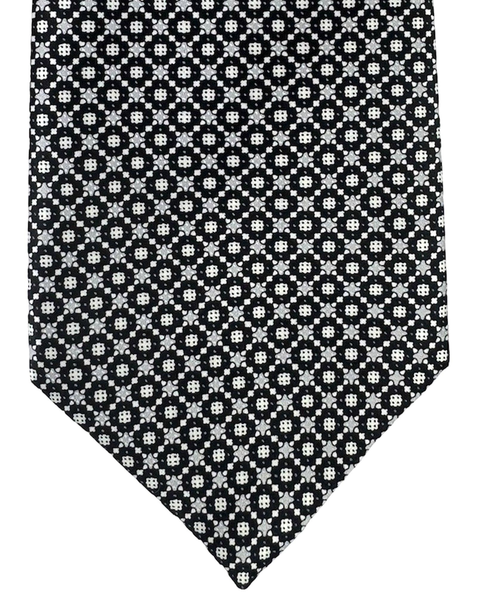 Stefano Ricci Silk Tie Black Gray Silver