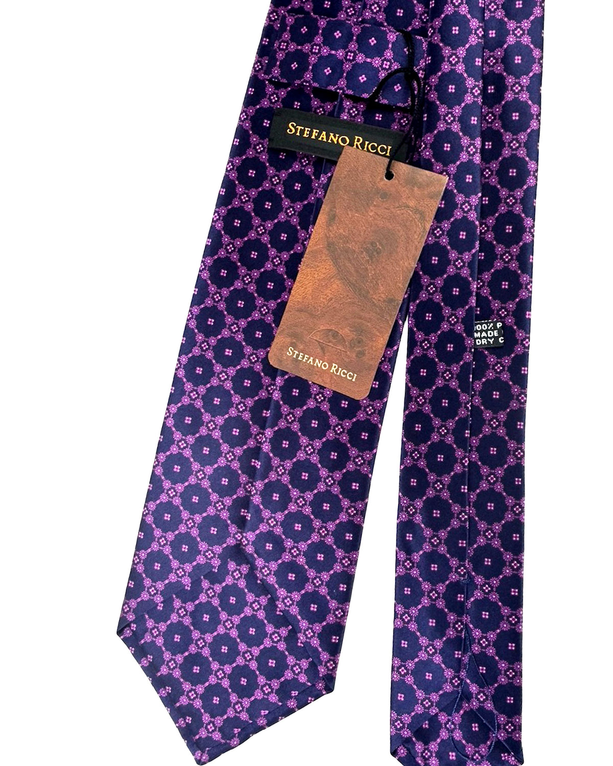 Stefano Ricci Silk Tie Purple Geometric